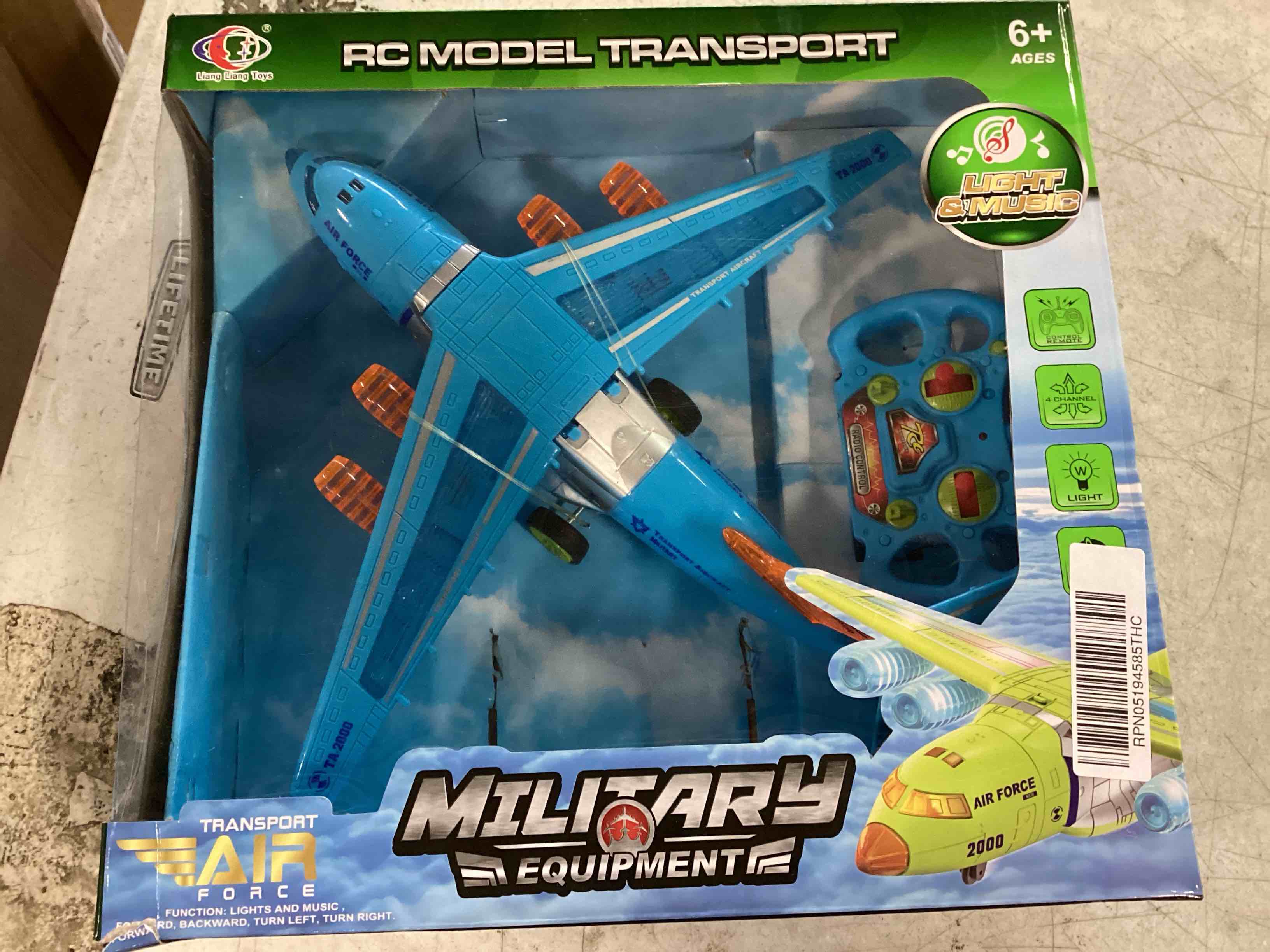 Liang liang Toys, RC Model transport, military equipment, transport Air Force, blue 