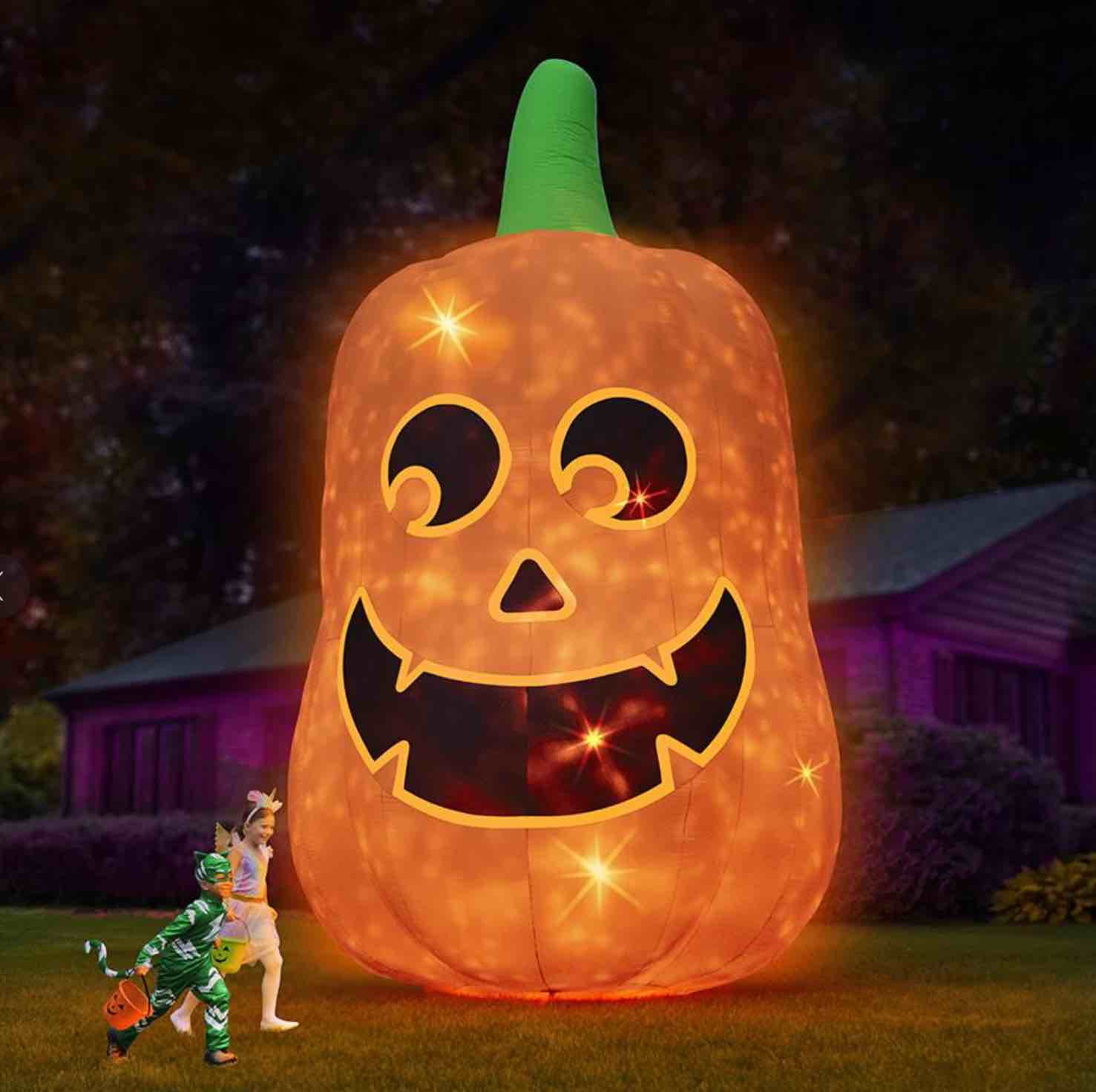The 16' Glowing Inflatable Jack O' Lantern, Orange