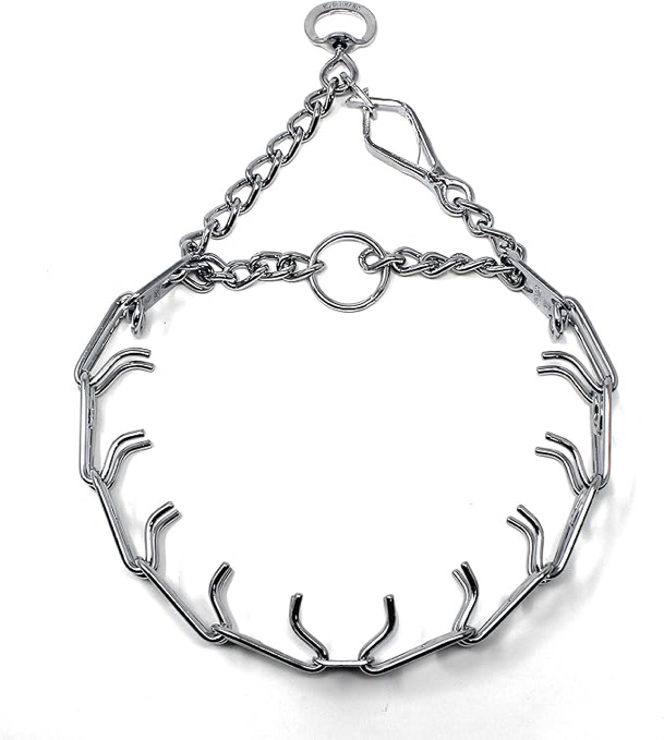 HS HERM. SPRENGER GERMANY Prong Dog Training Collar with Quick Release Buckle Ultra-Plus Chrome Plated Steel Pet Pinch Collar No-Pull Collar for Dogs Anti Pull Training Collar 3mm x 22in Medium