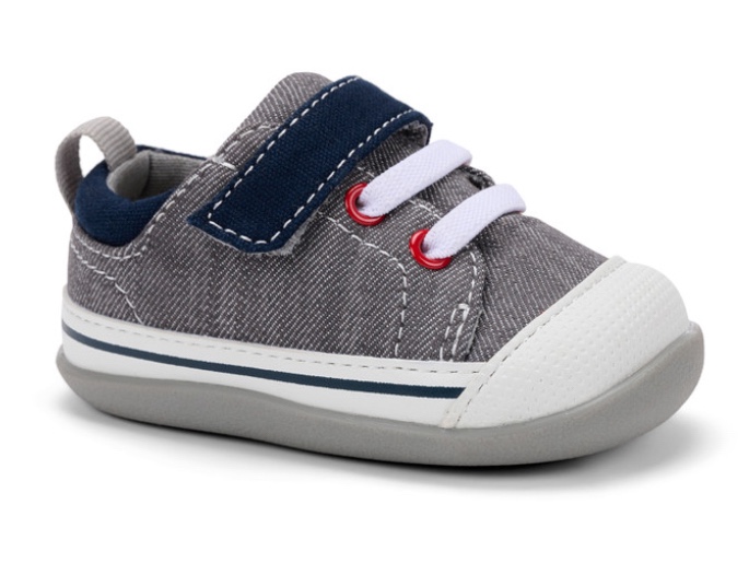 Stevie II (First Walker) Gray Denim, Size 4