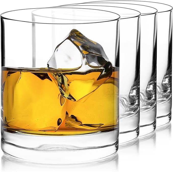 Red Series, Set of 4 Glasses 13.5 Oz Rocks, Clear 