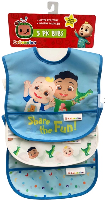DreamGro Cocomelon Wipeable Bibs Pack Blue Fun