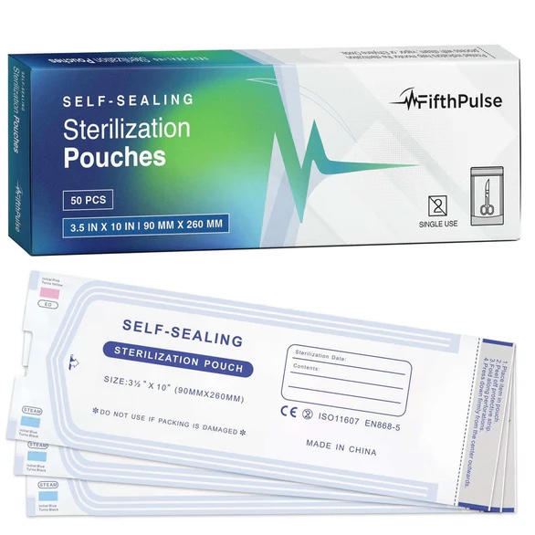 FifthPulse Self-Sealing Sterilization Pouches 3.5”x 10” 50 pcs