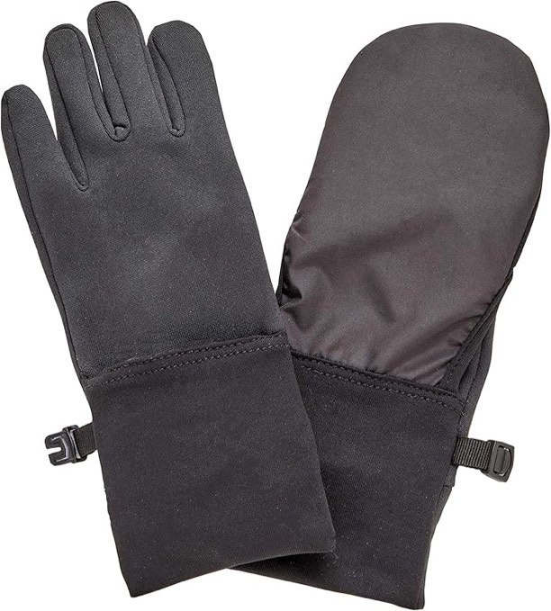 VIA BY SKL STYLE Kid's Convertible Gloves, Black, Size 4-7
