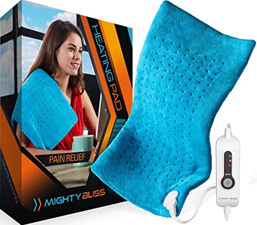 MIGHTY BLISS? Large Electric Heating Pad for Back Pain and C size 12’x24’ medium