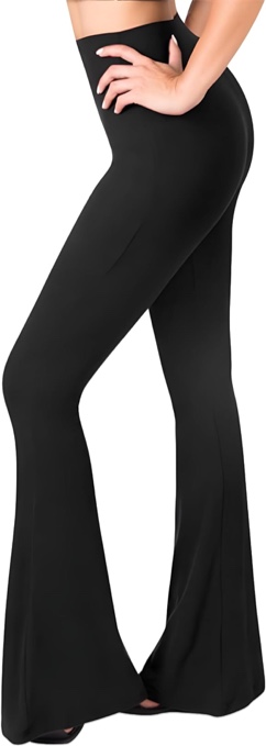 SATINA High Waisted Flare Leggings for Women - Tummy Control Yoga Pants - Buttery Soft Bell Bottom Palazzo - Versatile Sizing medium