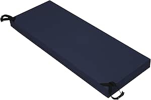 Easy-Going 48x18x3 inch Waterproof Outdoor Couch Bench Cushion Covers Only Replacement Non-Slip Patio Seat Cushion Slipcover with Zipper and Adjustable Straps Navy