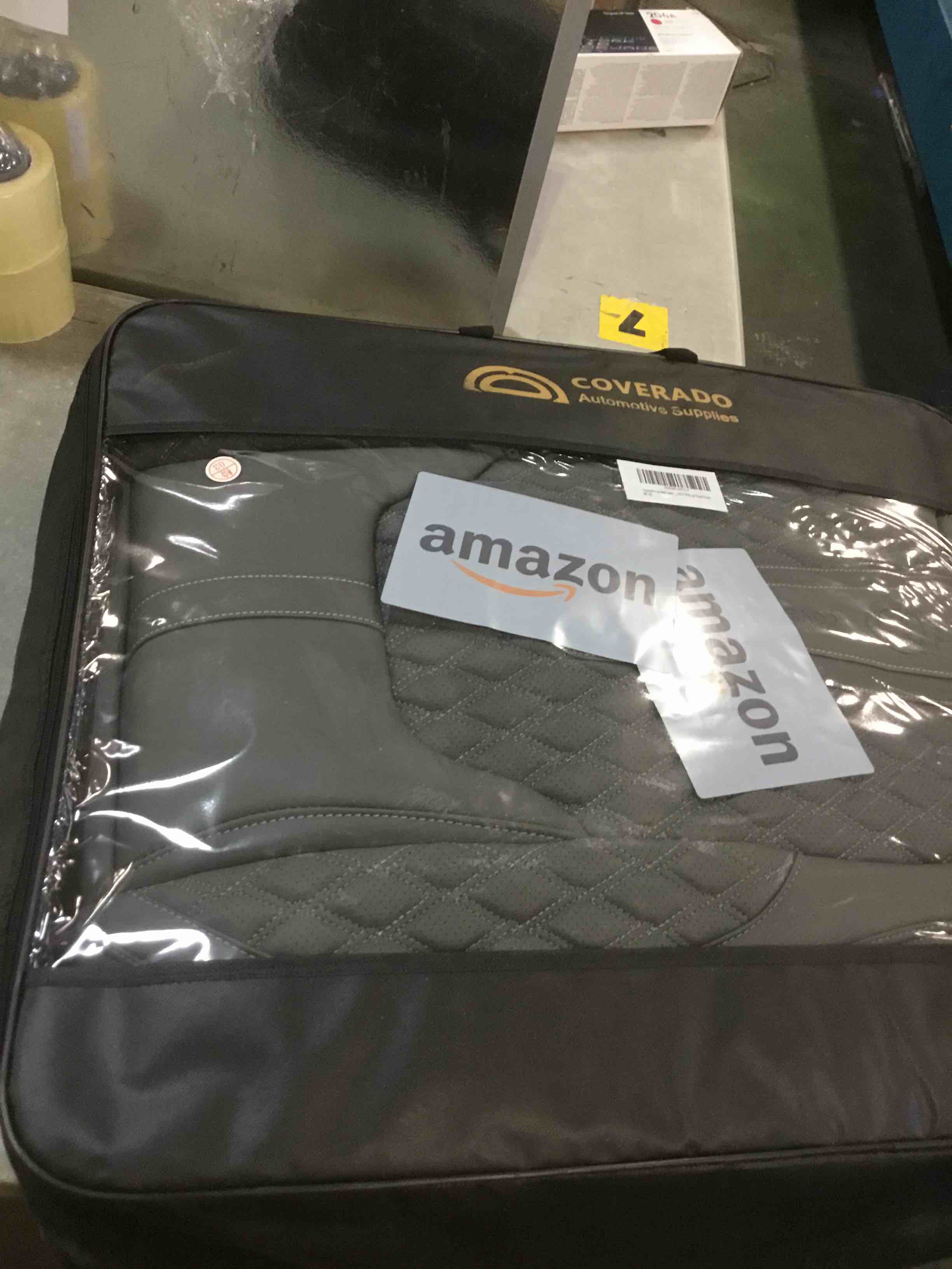 Coverado Car Seat Cover, Leather Seat Covers, Car Seat Covers Full Set, Automotive Seat Covers Protector with Lumbar Support Universal Fit for Most Sedans SUV Pick-up Truck(Gray)