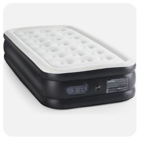 JOOFO Twin Air Mattress with Built-in Pump Double Height 18-inch Inflatable Bed