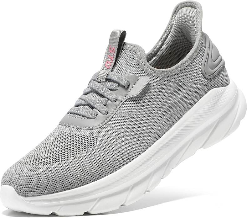 STQ Women's Slip On Walking Shoes Hands Free Cushion Comfortable Tennis Breathable Non Slip Athletic Gym Workout Cross Training Sneakers 6