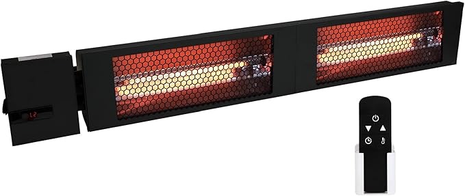 KING RK2430-RMT-BLK Electric Indoor/Outdoor Infrared Radiant Heater w/Remote, 42", 3000W / 240V