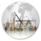 Famous Monuments Across World Wall Clock