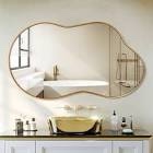 Agnete Irregular Metal Wall Mirror Asymmetrical Accent Mirror for Bathroom