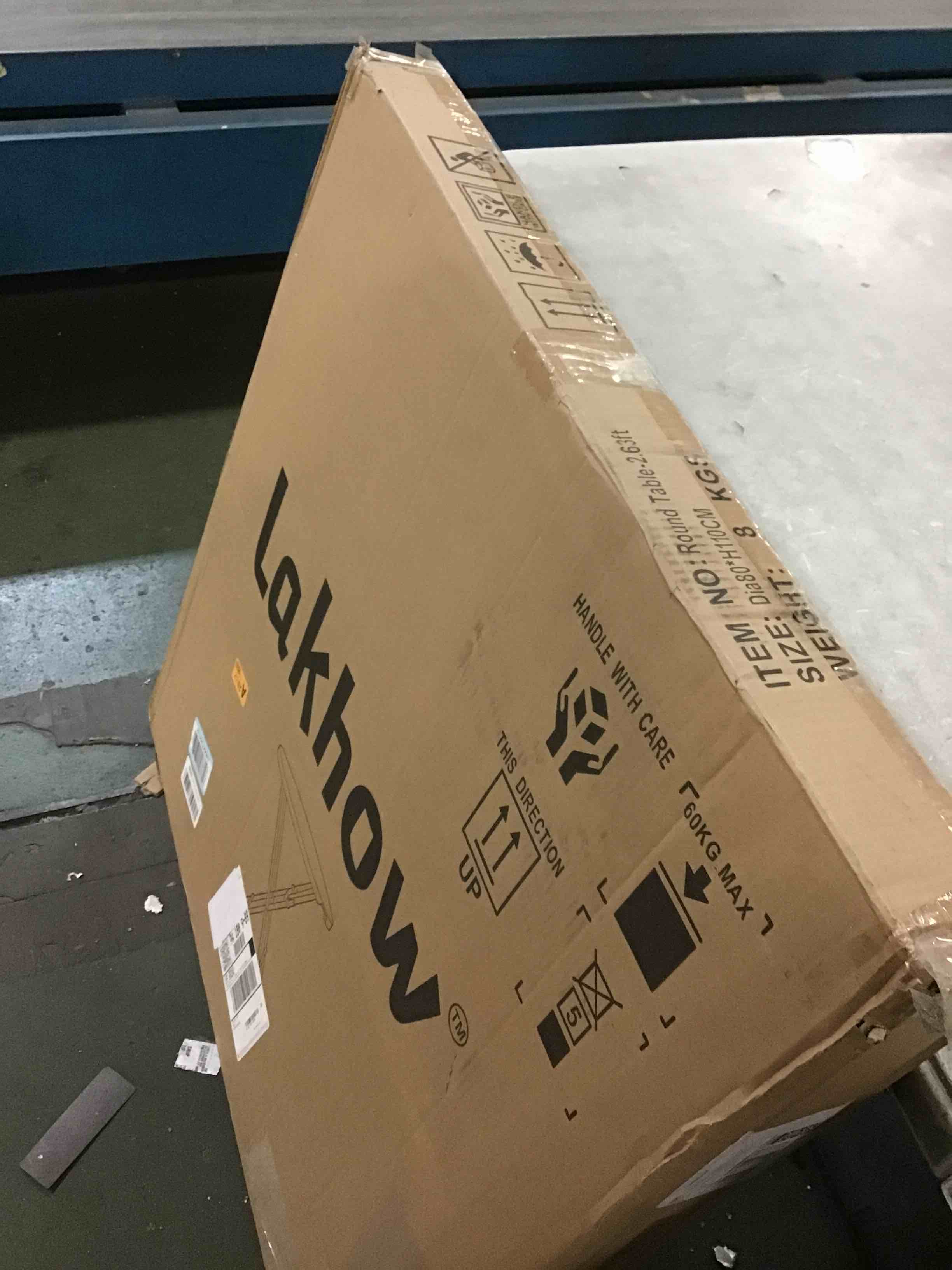 Condition photo showing Good Condition for 2.63' (32in) Bar Height Round Folding Table,Parties and Commercial Events, Coffee Card, Dining Table,Wedding Event,Indoor/Outdoor Folding Table, Metal Frame,Locking Legs,White