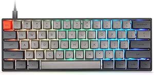 YUNZII SK61 Black Hotswap Mechanical Gaming Keyboard with Optical Switch, RGB, Programmable Custom Keyboard (Gateron Brown Switch, Black 61 Keys)