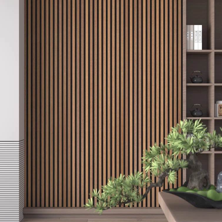 Light Maple 94" L x 24" W Acoustic Wood Wall Paneling, Decorative Soundproof Panels for Walls and Ceilings, 3D Slat Wood Wall Panels