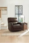 LEATHER RECLINER, DARK BROWN, INCOMPLETE, BOTTOM ONLY