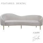 VELVET MODERN CURVED SOFA, IVORY