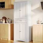 Orys 71-Inch High Storage Cabinet with Adjustable Shelves, Drawer, and Magnetic Doors