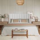 Cleo Velvet Upholstered Platform Bed, queen, INCOMPLETE 