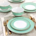 Martha Stewart 12 Piece Dinnerware Set, Service for 4, mint