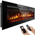Pahl Recessed Wall Mounted  Electric Indoor Fireplace with Smart Control and Remote