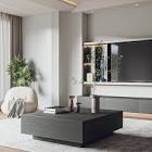 Cristyle Wood Living Room Table, Square Coffee Table, Fully-assembled