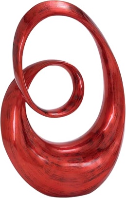 Jayvon Polystone Swirl Abstract Red Decorative Sculpture