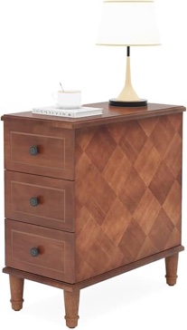 Nightstand, Rustic End Table with Storage, USA Grown Solid Poplar Hardwood, Side Table, Cat Table