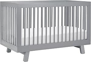 Babyletto Hudson 3-in-1 Convertible Crib with Toddler Bed Conversion Kit in Grey, Greenguard Gold Certified , 53.75x29.75x35 Inch (Pack of 1)