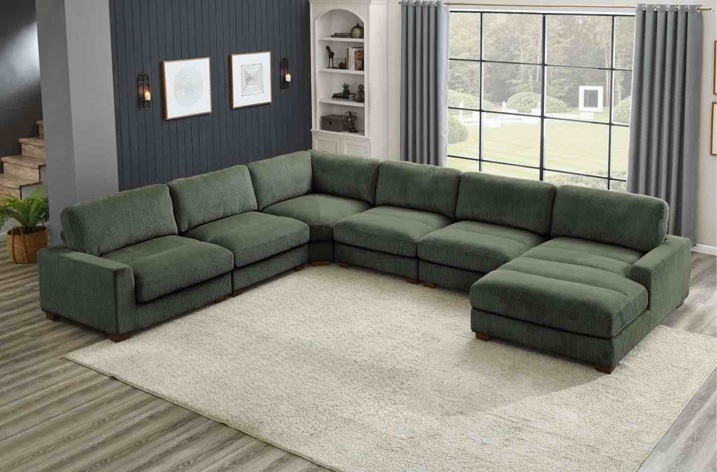 Aristedes 164” Wide Left Hand Facing Modular Corner Sectional