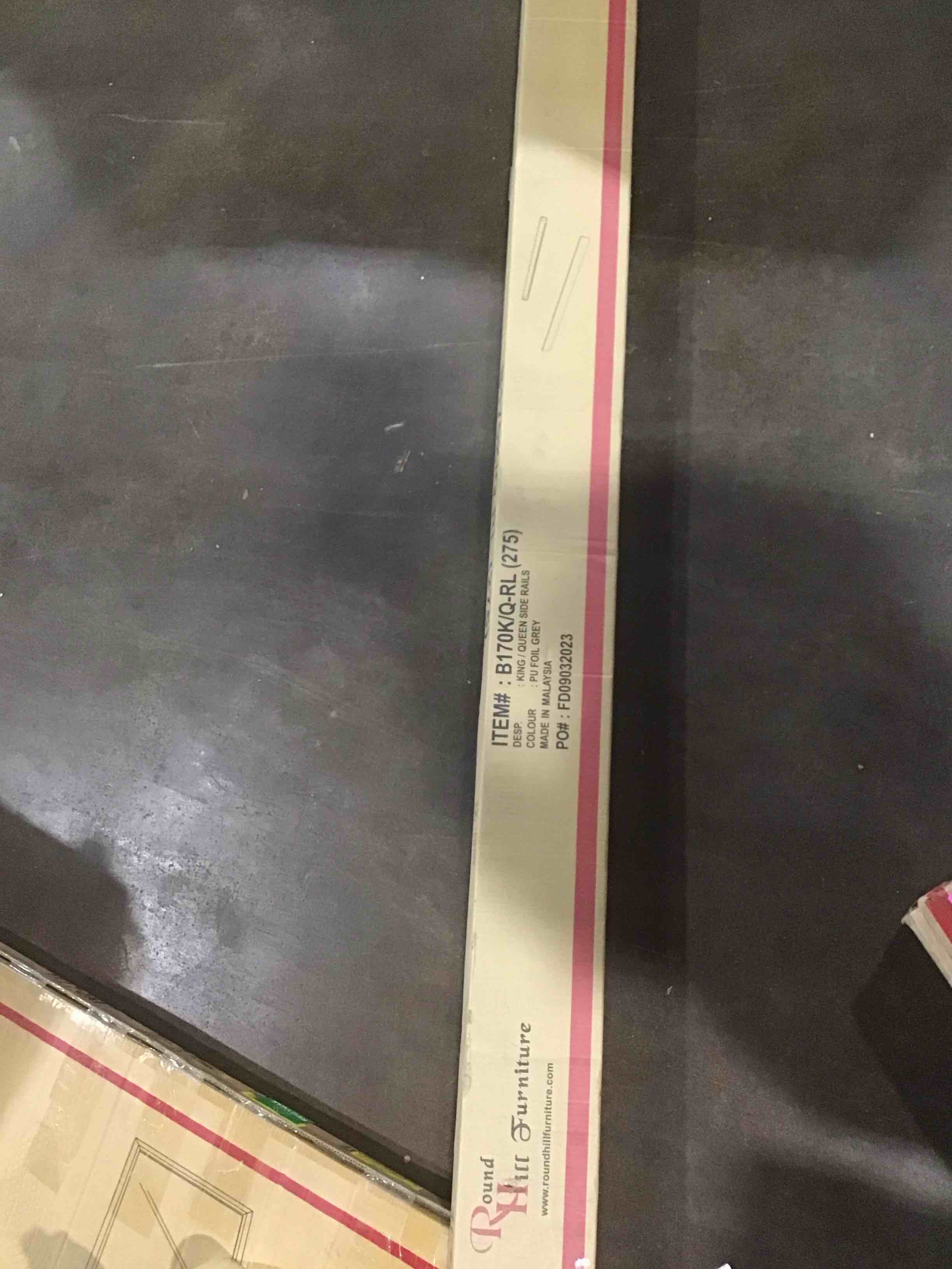 round hill furniture king/queen side rails color PU foil grey item # B170K/Q-RL (275) SIDE RAILS ONLY ...SIMILAR PIC NOT exact