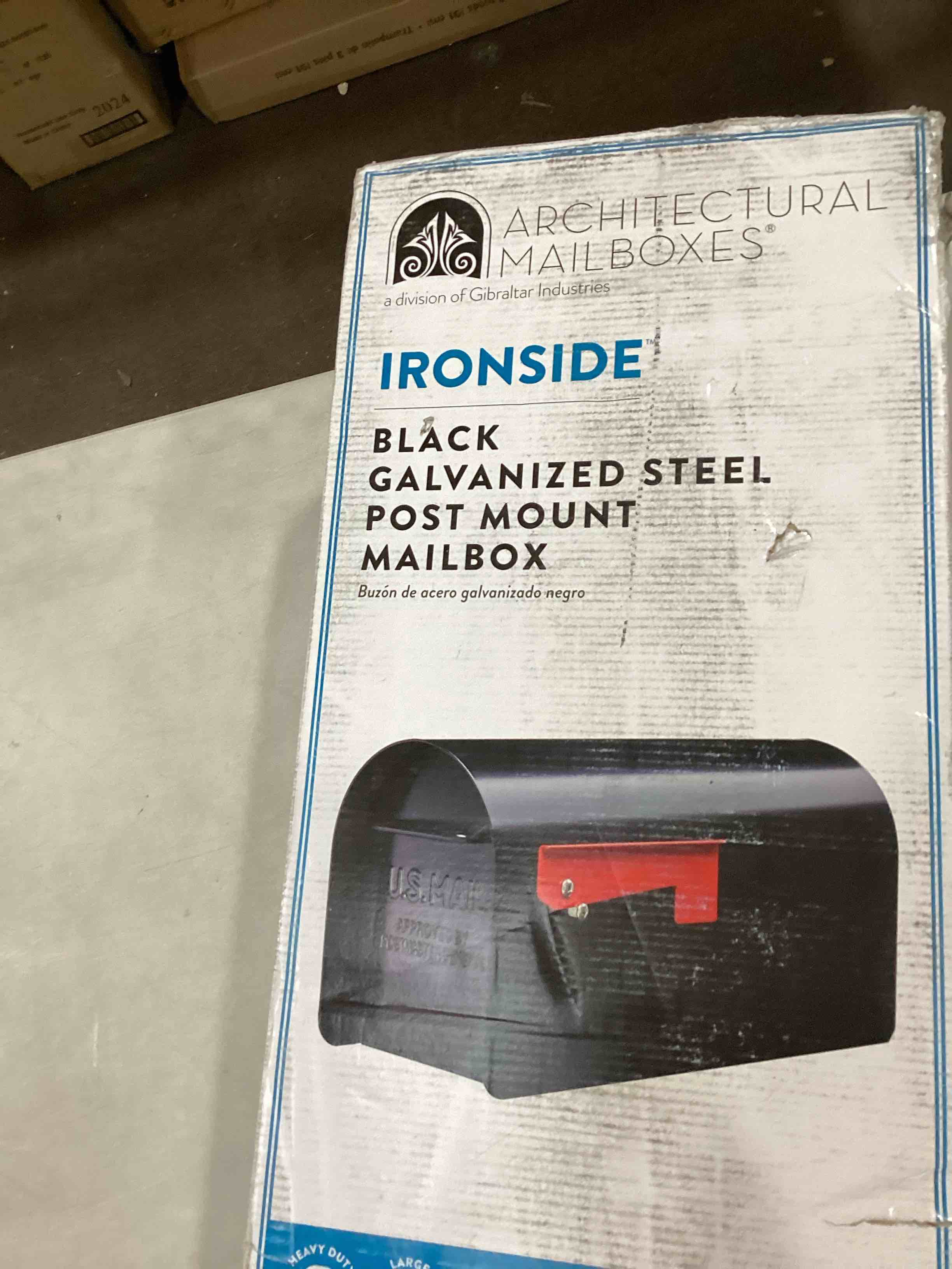 Architectural Mailboxes Ironside Post-Mount Mailbox – Large Capacity, Galvanized Steel, Black Powder-Coated, Impact-Resistant, Magnetic Latch – MB801BAM