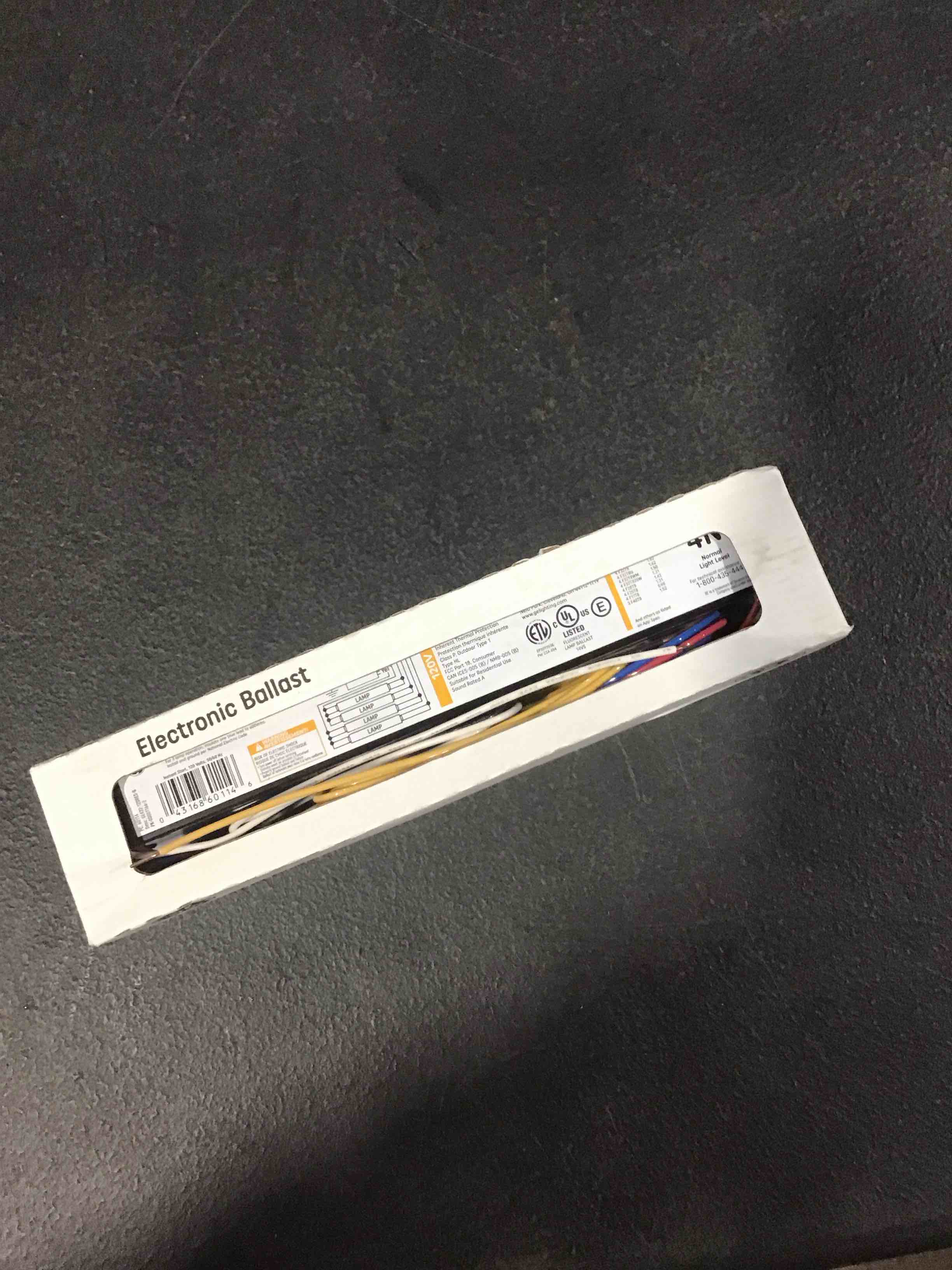 GE 60114 Proline Residential Electronic Ballast GE432-120RES-B Fluorescent Ballast  3 or 4 Lamp  Instant Start T8