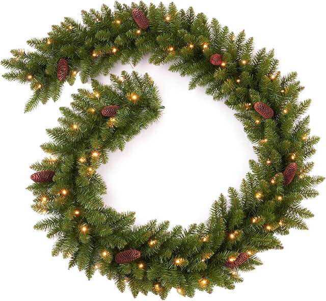 9ft. Crestwood Spruce Garland with Battery Operated Lights