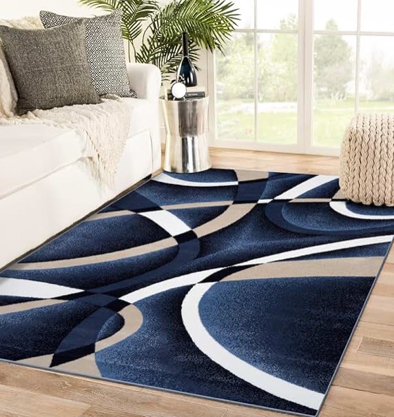 Yoshioka Navy Performance Area Rug