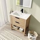 Caroldean 30.07'' Free-standing Single Bathroom Vanity with Ceramic Vanity Top