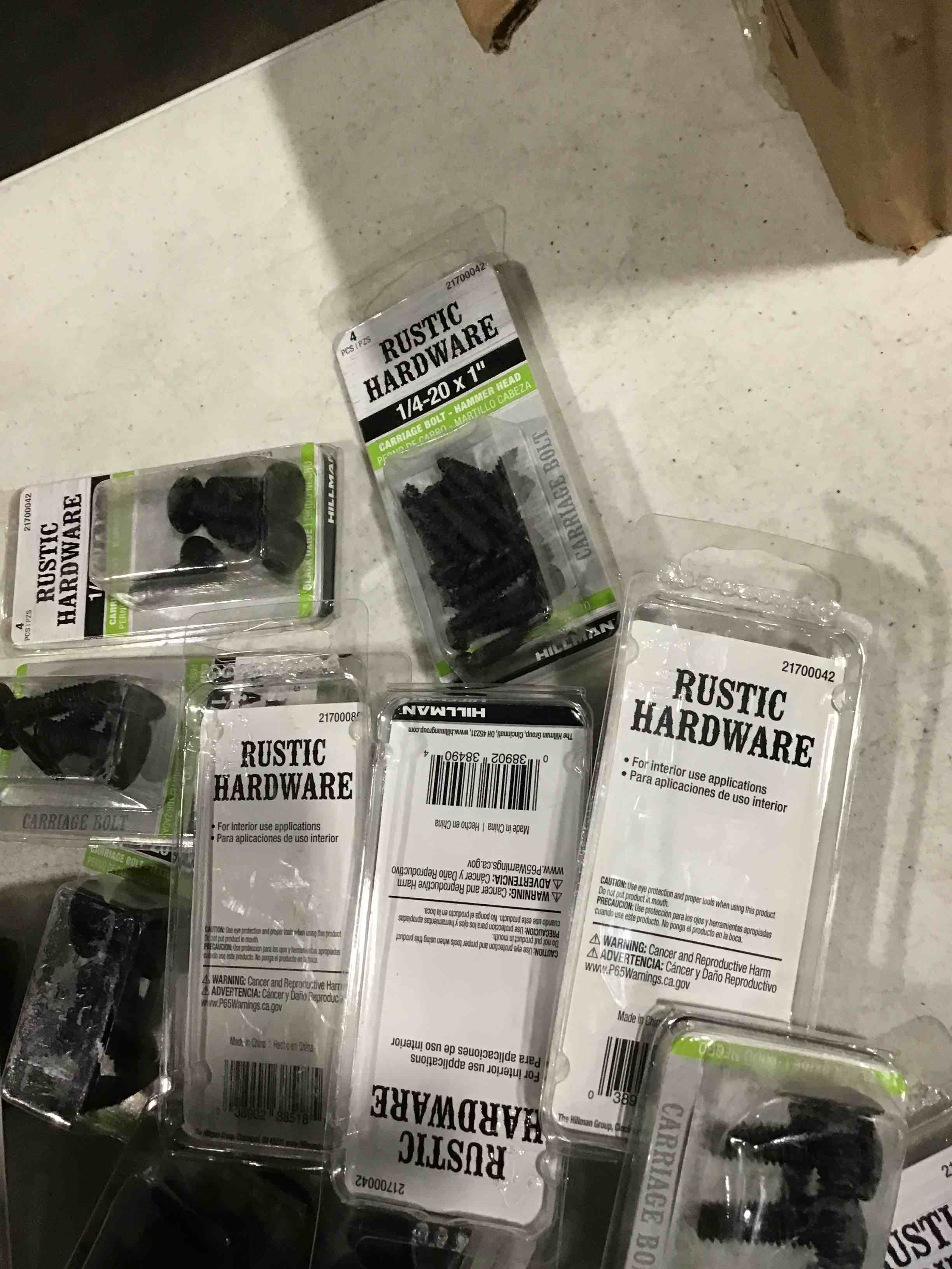 rustic hardware 1/4-20 x 1”