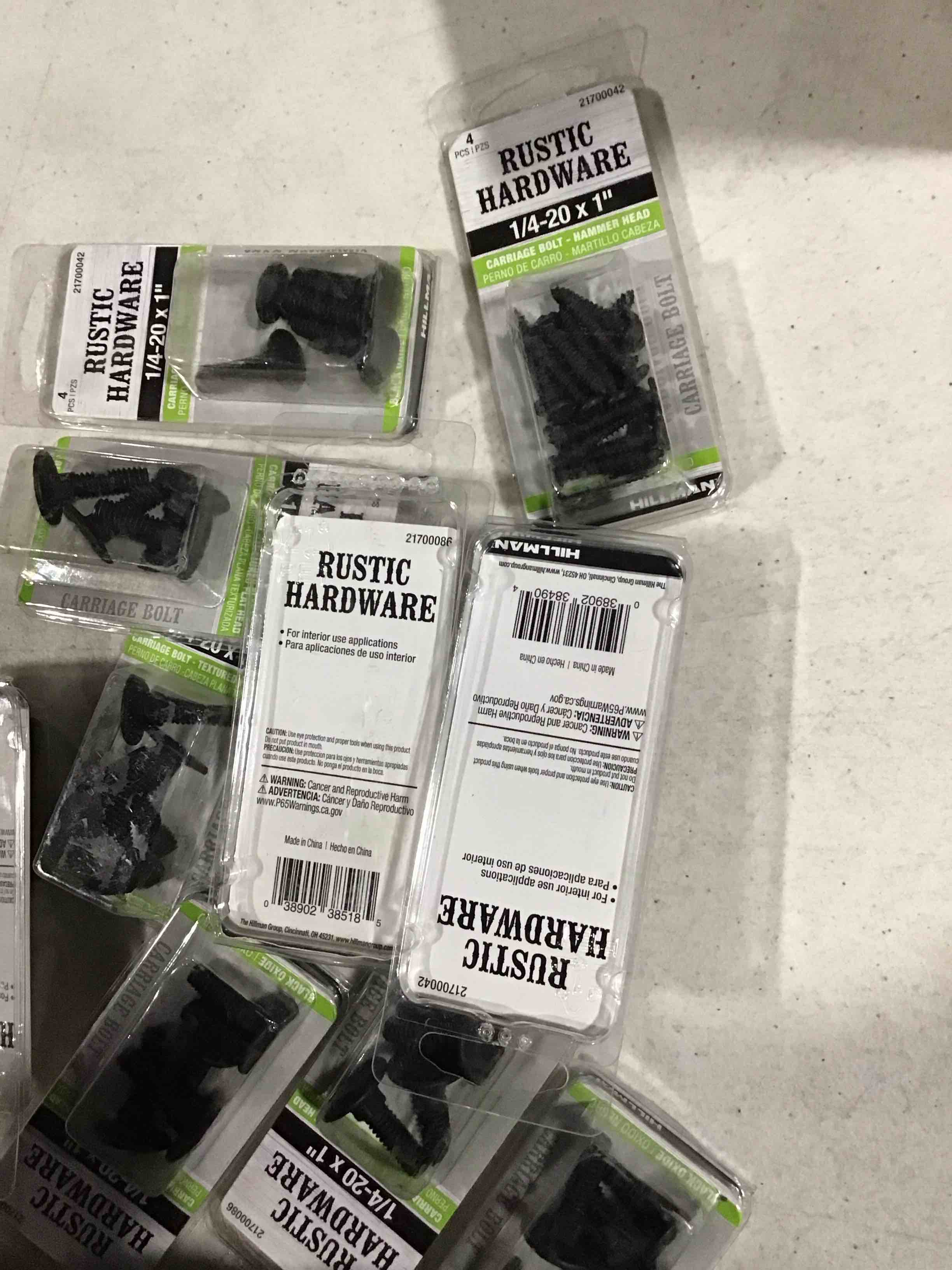 Rustic hardware 1/4-20 x 1”