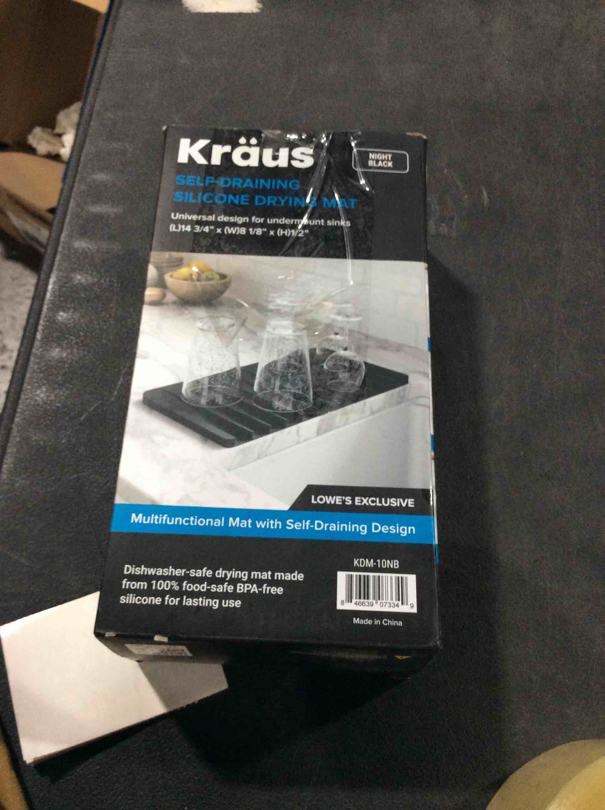 Krause self-draining silicone drying mat (L)14 3/4” x (W)8 1/8” x (H)1/2”