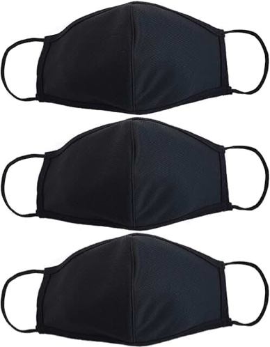 cotton face mask  black pck of 3 