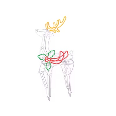 age staybright 60 in neon flex led 3-D reindeer 