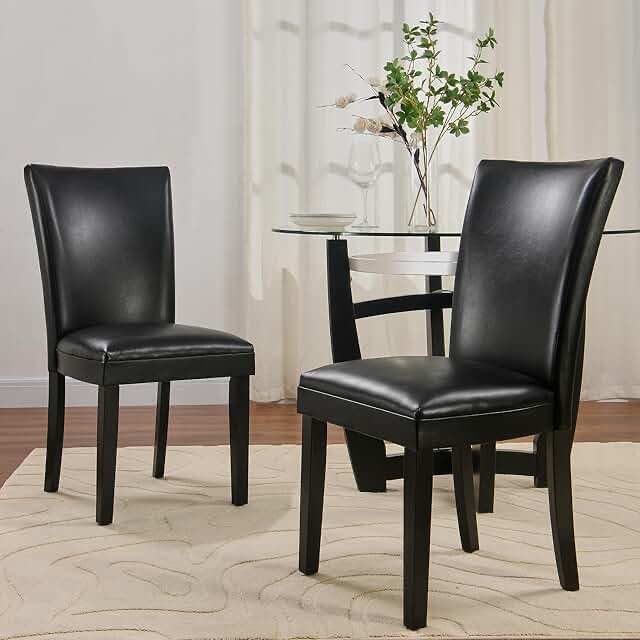 Faux Leather Upholstered Parsons Dining Chairs