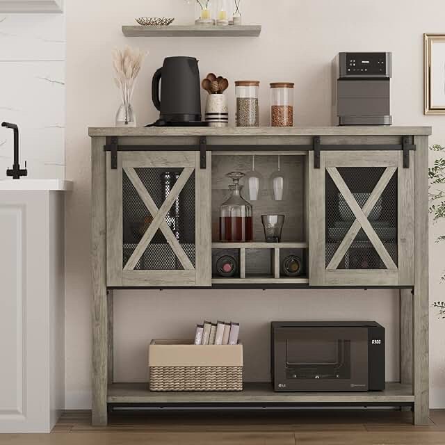 Mesh Barn Door Sideboard