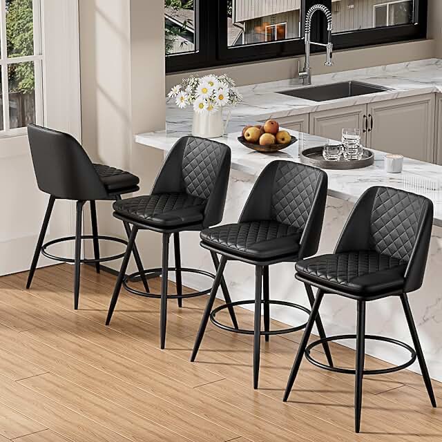 Meenakshi Swivel Bar Stools With Backs