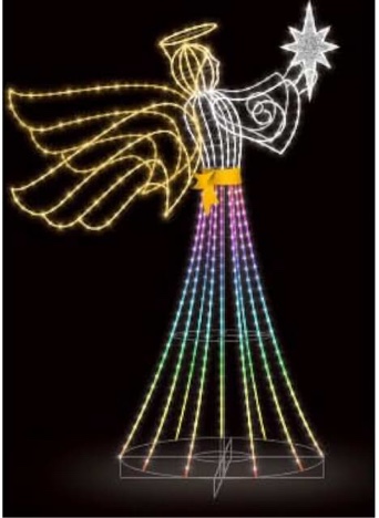 60 in. Angel Decoration with LED Lights, White