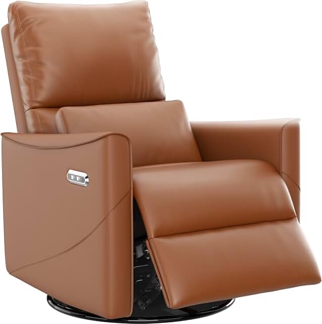 Red Barrel Studio Electric Power Swivel Rocker Recliner Chair with Heat and Massage