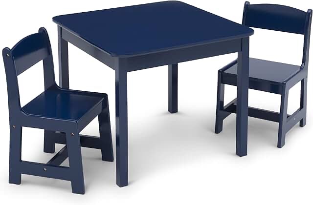 blue table and chair set