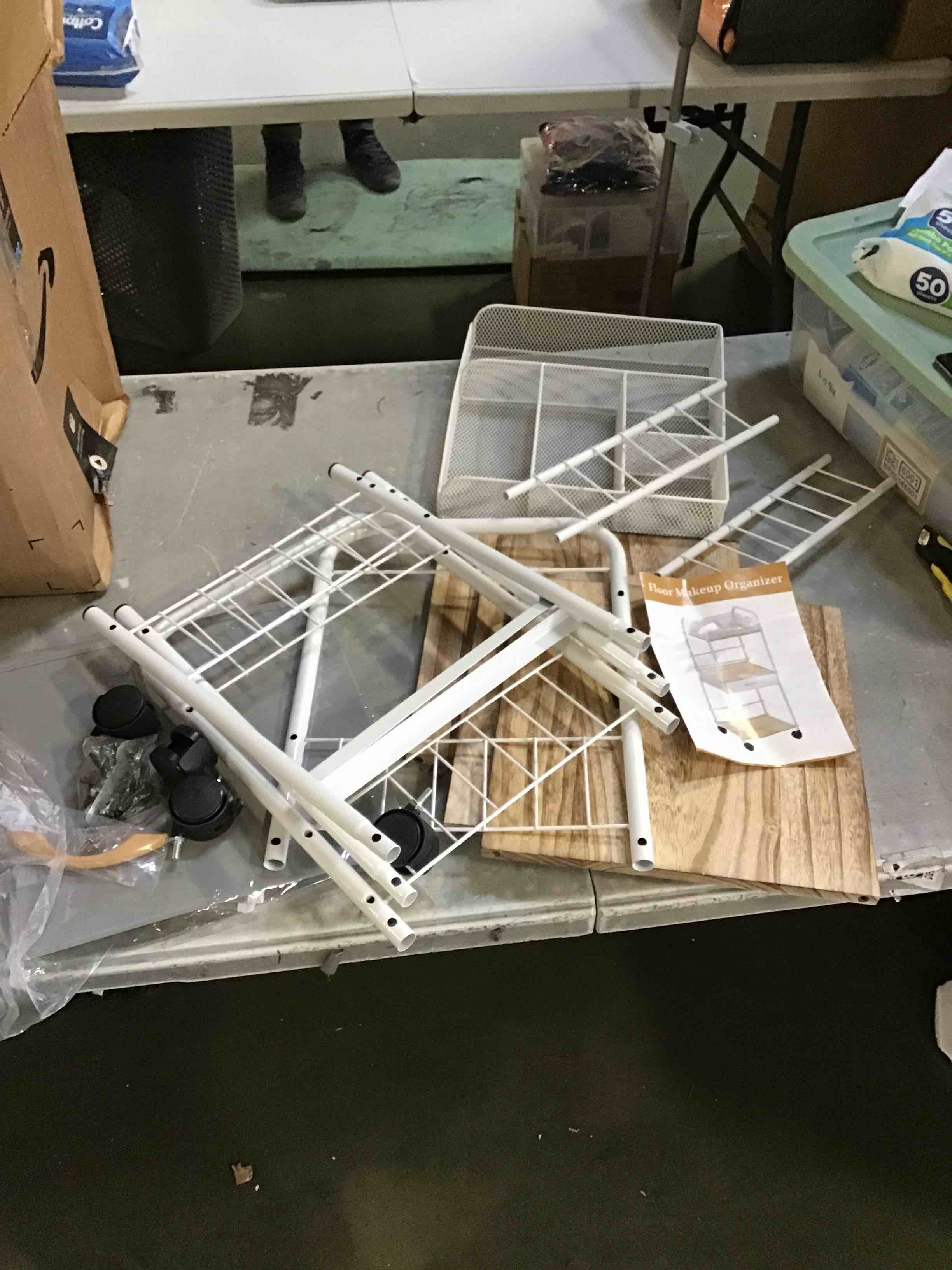 3-tier Metal Floor Organizer with Drawer