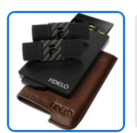Fidelo Minimalist Wallet Vintage Brown - RFID Blocking, Pop up Credit Card Holder